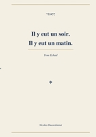 Il y eut un soir. Il y eut un matin.: Echad (French Edition) 2322843733 Book Cover