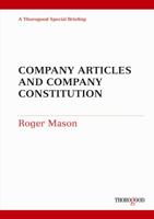 Company Articles and Company Constitution 185418752X Book Cover