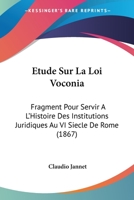 Etude Sur La Loi Voconia 1146165048 Book Cover