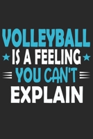 Volleyball Is A Feeling You Can't Explain: Funny Cool Volleyball Journal | Notebook | Workbook | Diary | Planner - 6x9 - 120 College Ruled Lined Paper ... For Volleyball Players, Coaches, Clubs, Fans 1695701798 Book Cover