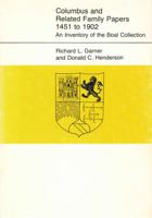 Columbus and Related Family Papers, 1451 to 1902: An Inventory of the Boal Collection, (Penn State Series in German Literature) 0271011742 Book Cover