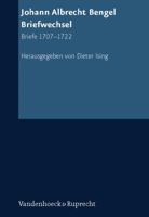 Johann Albrecht Bengel: Briefwechsel: Briefe 1707-1722 352555852X Book Cover