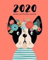 2020 Weekly & Monthly Planner: January through December Dated - black and white bulldog cover 1676660496 Book Cover