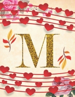 M: Monogram Initial M Notebook for Women, Girls and Kids Cute floral notebook Lined Journal & Diary for Writing & Note: Glitter Monogrammed Blank Lined Note Book, Writing Pad, Journal or Diary, 110 Pa 1654260762 Book Cover