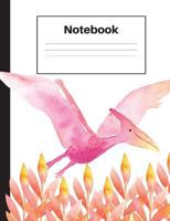 Notebook: Dinosaur Pterodactyl, Orange Ferns, Dot Grid, Notebook Home Office School Student Teacher Homeschool, 7.4 x 9.7 in, 200 pages kids, school, home, students, teachers 1724490095 Book Cover