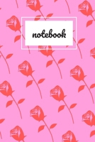 Red rose print pink notebook: novelty notebook 6"x9" 1672813646 Book Cover