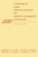 Concepts and Applications of Finite Element Analysis 0471169153 Book Cover