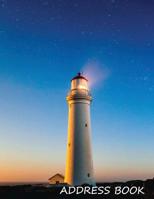Address Book: Large print address book. Lighthouse cover, 8.5 x 11 size, alphabetical with over 300 spaces for names, phone numbers, addresses, emails, birthdays and more 1979566844 Book Cover