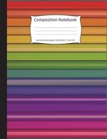 Composition Notebook: Jewel-Tone Stripes, Wide-Ruled, 200 Pages Notebook 1722373571 Book Cover