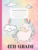 Composition Notebook 4th Grade: Rainbow and Unicorn Composition Notebook, Soft Cover, Wide Ruled Composition Book for Girls, Colorful Unicorn Design Cover, Back to School Gift for Elementary Students, 1082351237 Book Cover