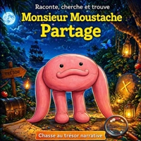 Raconte, cherche et trouve: Monsieur Moustache Partage (French Edition) B0GPNC3ZVQ Book Cover
