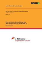 Eine kritische Betrachtung der Umsatzrealisierung nach IFRS 15 3668520690 Book Cover