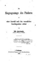 Die Siegesges�nge Des Pindaros in Einer Auswahl Nach Den Wesentlichen Gesichtspunkten Erlkl�rt 1522972102 Book Cover