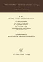 Programmplanung als Instrument der Stadtentwicklungsplanung 3531028723 Book Cover