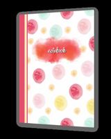 PINK COTTON PRESS Color Me Bright Pink Watercolor Polka Dots 8 1/2" x 11" College-Ruled Notebook: Cute Pink, Yellow, and Blue Polka Dot Paperback Notebook/Journal for Women and Teens 163926003X Book Cover