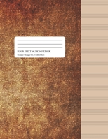 Blank Sheet Music Notebook: Manuscript Paper * Large (8.5 x 11) * 12 Stave * 100 Pages: Gold Note Pattern 1673578071 Book Cover