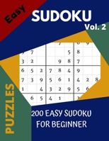SUDOKU vol. 2 easy 200 Sudoku Puzzles for Beginner: with solutions, Large Print games very perfect for your brain gym and also great gift for any occasion. 1670359956 Book Cover