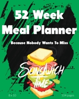 52 Week Meal Planner: 2020 Meal Planning Notebook With Grocery List Weekly Meal Planner And Tracker Food And Exercise Journal Meal Prep Gift For Women Gift For Men Sandwich Time 1710256192 Book Cover