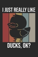 I Just Really Like Ducks, OK?: DIN A5 Ente Notizheft leer | 120 Seiten leeres Ente Notizbuch für Notizen in Schule, Universität, Arbeit oder zuhause. | Eine tolles Geschenk für Ihre Liebsten. 1671385047 Book Cover