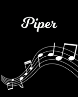 Piper: Sheet Music Note Manuscript Notebook Paper Personalized Custom First Name Initial P Musician Composer Instrument Composition Book 12 Staves a Page Staff Line Notepad Notation Guide Create Compo 1704075866 Book Cover