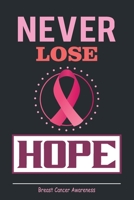 Never Lose Hope: Breast Cancer Notebook Journal, Pink Journal Notebook for Breast Cancer Survivors, Fighters, and Those Who Love Them 1699074054 Book Cover