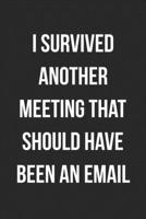 I Survived Another Meeting That Should Have Been An Email: Blank Lined Journal For Coworker Notebook Gag Gift 1693925079 Book Cover