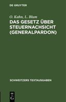 Das Gesetz über Steuernachsicht (Generalpardon) 3112631854 Book Cover