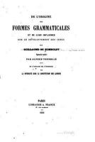 de l'Origine Des Formes Grammaticales Et de Leur Influence Sur Le D�veloppement Des Id�es 1517082935 Book Cover