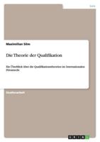 Die Theorie Der Qualifikation 3656063877 Book Cover