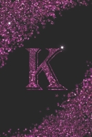 k letter glitter Lined Notebook Journal purple and black color for women girls perfect gift idea.: Journal or Diary for Kids, Girls & Women 1661174957 Book Cover