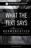 What the Text Says: Perspectives on Hermeneutics and the Interpretation of Texts 154236583X Book Cover