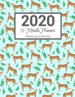 2020 12-Month Planner Weekly and Monthly: Blue Cheetah Pattern 1696816084 Book Cover