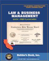 Law & Business Management Quick-Prep Flashcards for California Contractors State License Exam 1889892890 Book Cover