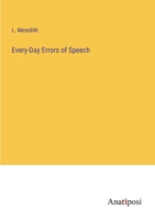 Every-Day Errors of Speech 3368810626 Book Cover