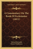A Commentary On The Book Of Ecclesiastes 1120112494 Book Cover