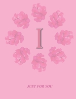I: Monogram Initial I  Letter Ruled Notebook for Women,Girl and School, Pink Floral Cover 8.5'' x 11'', 100 pages B083XVJ8VP Book Cover