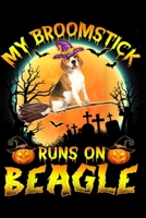 My Broomstick Run On Beagle: Halloween My Broomstick Run On Beagle Costume Dog Lover Journal/Notebook Blank Lined Ruled 6x9 100 Pages 1695403428 Book Cover