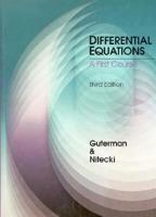 Differential Equations: A First Course, Third Edition 0030728789 Book Cover