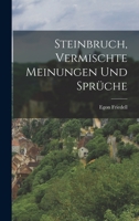 Steinbruch, Vermischte Meinungen Und Sprüche 1016981325 Book Cover