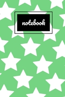 Green & white star print notebook: novelty notebook 6x9 1672383994 Book Cover