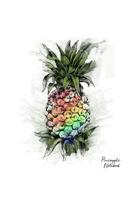 Pineapple Notebook: Lined College Ruled Note Book Paper For Work, Home Or School. Cute Stylish Trendy Notepad Journal For Taking Notes, Diaries Or Journaling. 1081577185 Book Cover