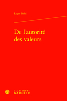 De L'autorite Des Valeurs (Etudes D'histoire Et De Philosophie Religieuses, 48) 2406162044 Book Cover