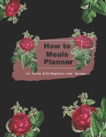 How to  Meals Recipe: for family or for Beginners Cooking note 129 menus,How to Meals planner for Note the Recipes,Home cook notebook B083XTGVWV Book Cover