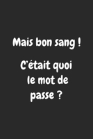 Mais bon sang ! C'�tait quoi le mot de passe ?: Carnet de mots de passe fran�ais, r�pertoire alphab�tique pour codes secrets et mots de passe - conseils pour prot�ger les mots de passe B084DFZNKC Book Cover