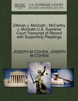 Zittman v. McGrath: McCarthy v. McGrath U.S. Supreme Court Transcript of Record with Supporting Pleadings 1270363506 Book Cover