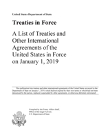 Treaties in Force 2019: A List of Treaties and Other International Agreements of the United States in Force on January 1, 2019 1598049216 Book Cover