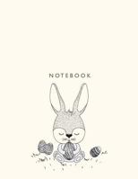 Notebook: Cute bunny on yellow cover and Dot Graph Line Sketch pages, Extra large (8.5 x 11) inches, 110 pages, White paper, Sketch, Draw and Paint 1720498326 Book Cover