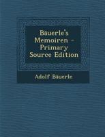 B�uerle's Memoiren 0353743178 Book Cover