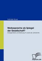 Werbesprache als Spiegel Der Gesellschaft? 3836669285 Book Cover