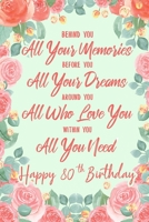 Behind You All Your Memories. Before You All Your Dreams. Around You All Who Love You. Within You All You Need. Happy 80th Birthday: 6x9 Lined Notebook/Journal 80th Birthday Gift Idea For Girls, Women 1702284980 Book Cover